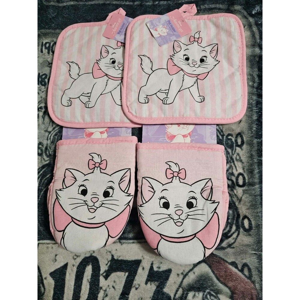 Aristocats Kitchen Pot Holder Hot Pad Oven Mini Mitt 4 Piece Set